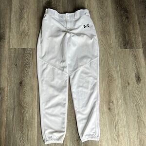 Under Armour White Baseball Pants Classic Straight-Leg Design Size Youth Large